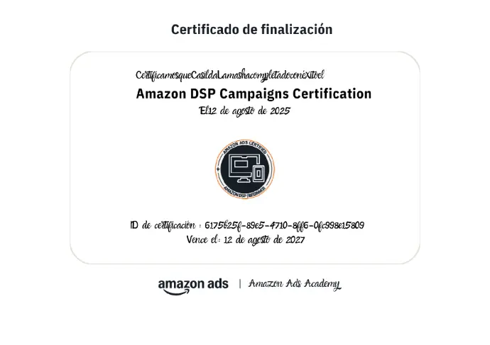 Certificación Amazon Ads