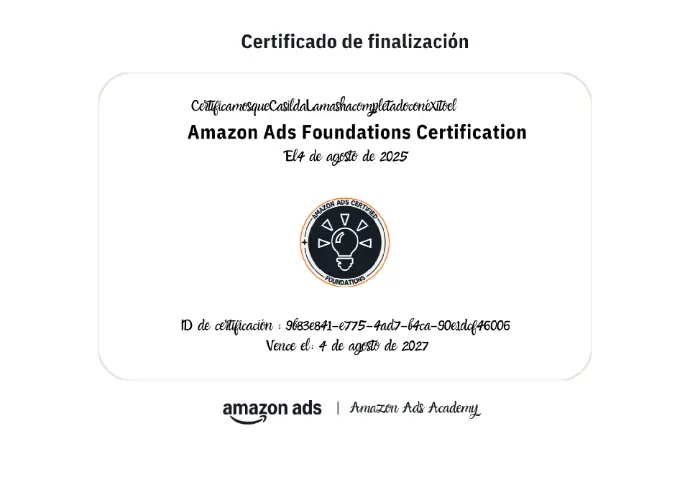 Certificación Amazon Ads